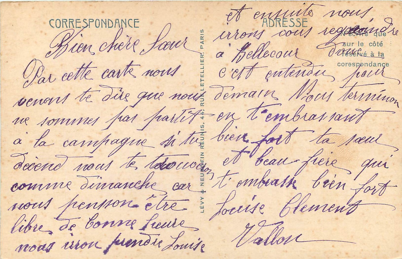 CPA Lyon La Prefecture  — Verso