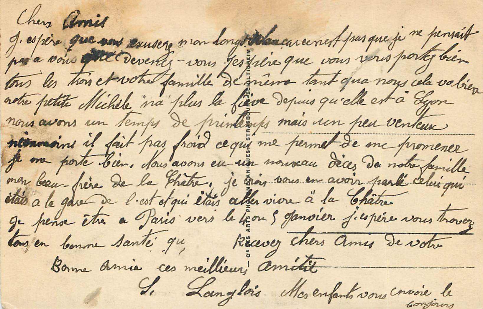 CPA Lyon Place Carnot Gare Perrache  — Verso