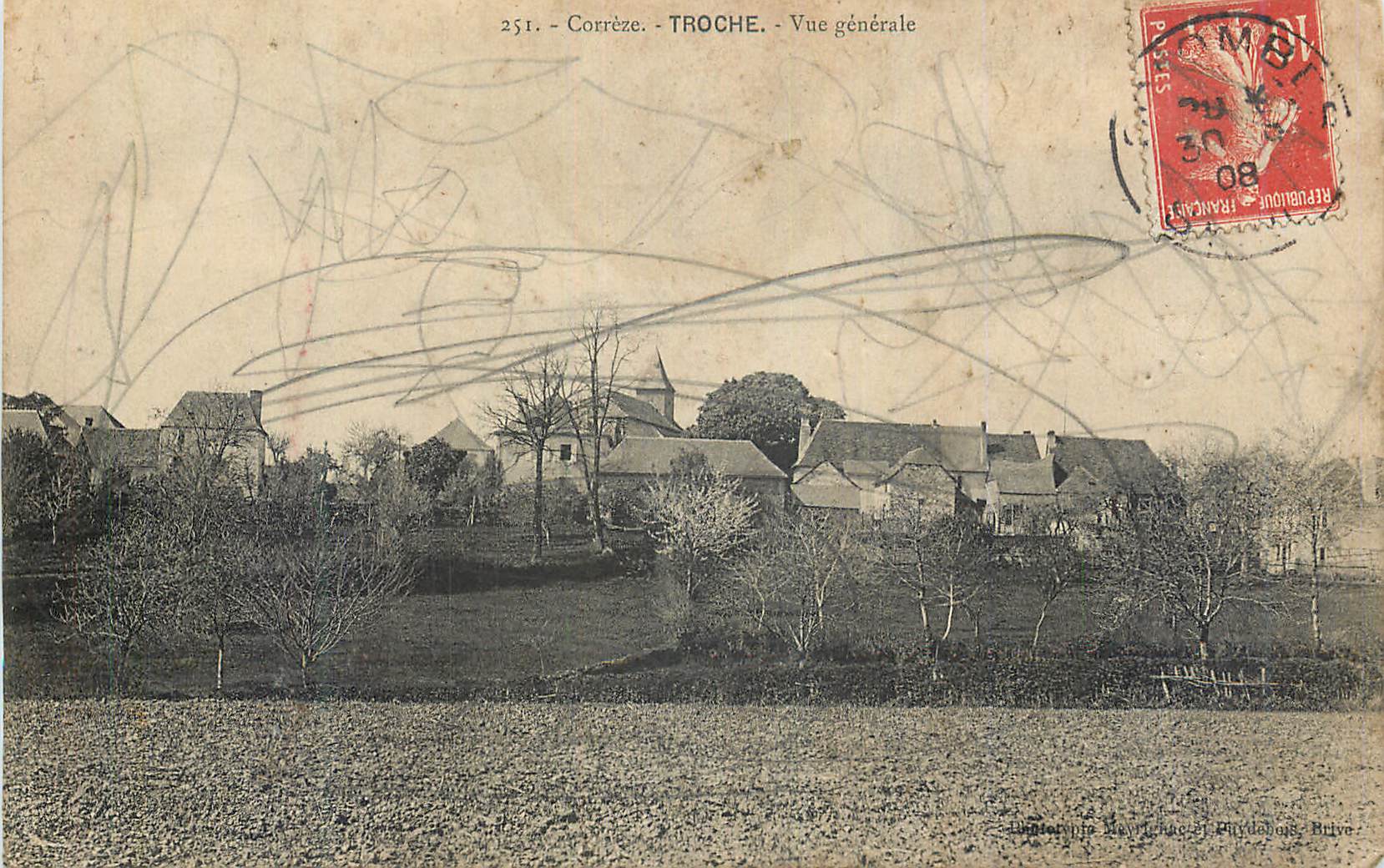 CPA Correze Troche Vue generale 