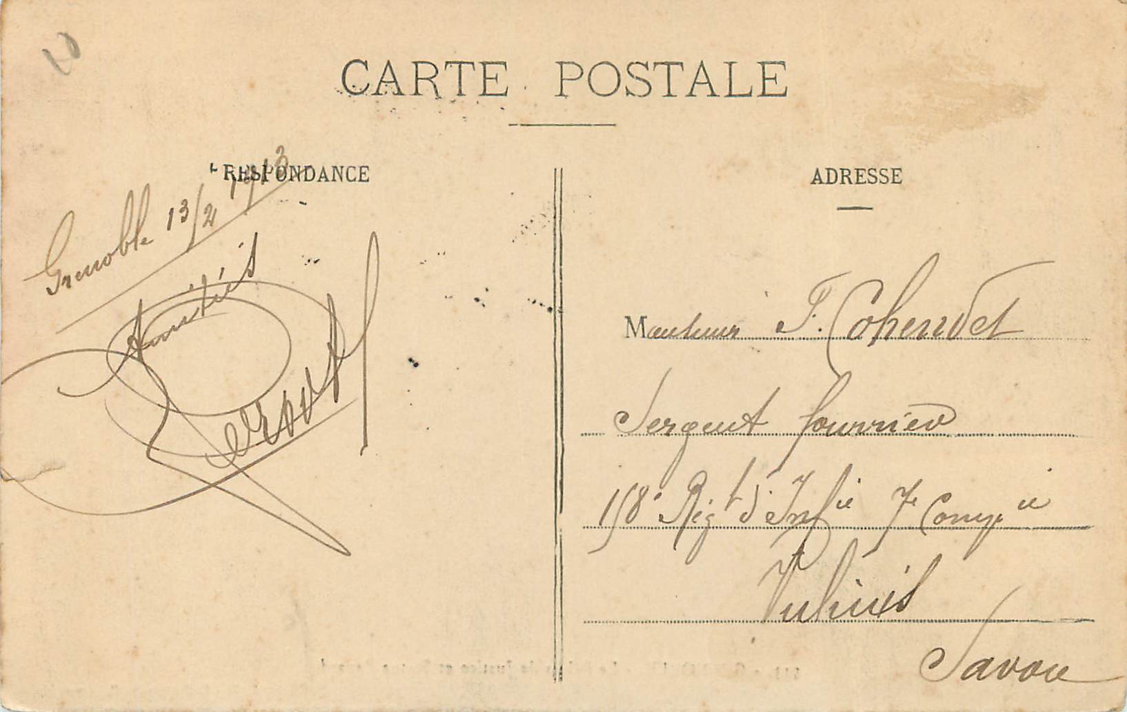Grenoble — Le Palais de Justice et Statue Bayard — Cliché A. V. - Collection L. P., Grenoble — Rückseite
