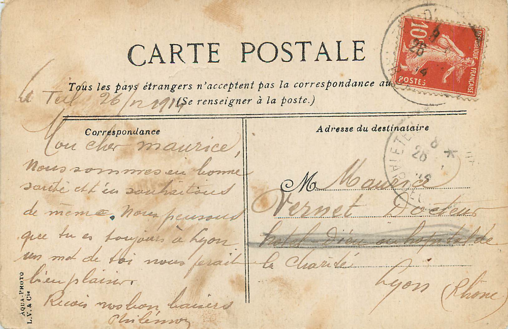 CPA Exposition coloniale Marseille — Verso
