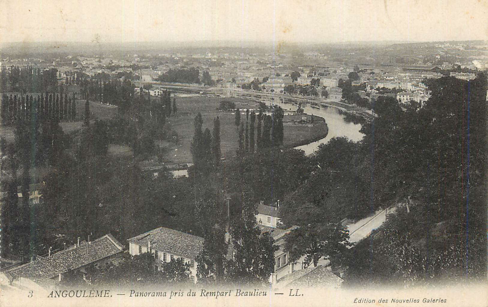 Angoulême — Panorama pris du Rempart Beaulieu — Édition des Nouvelles Galeries — LL.