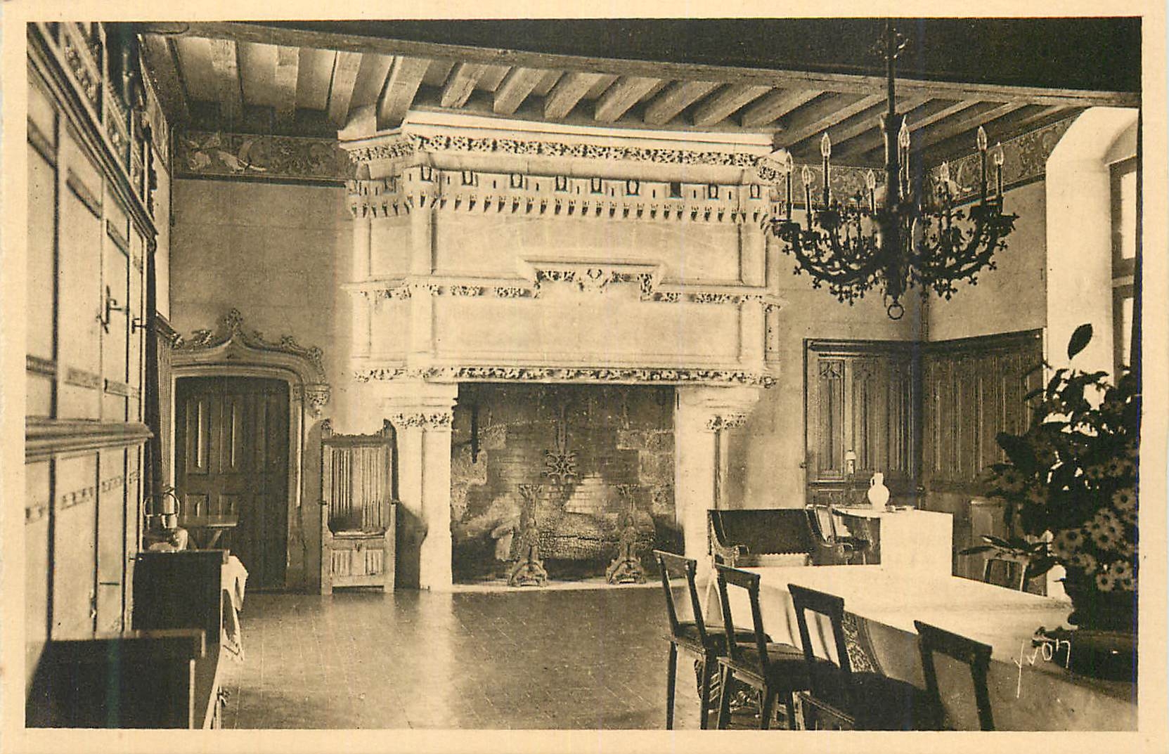CPA Chateau de Langeais Cheminee de la Salle a Manger 