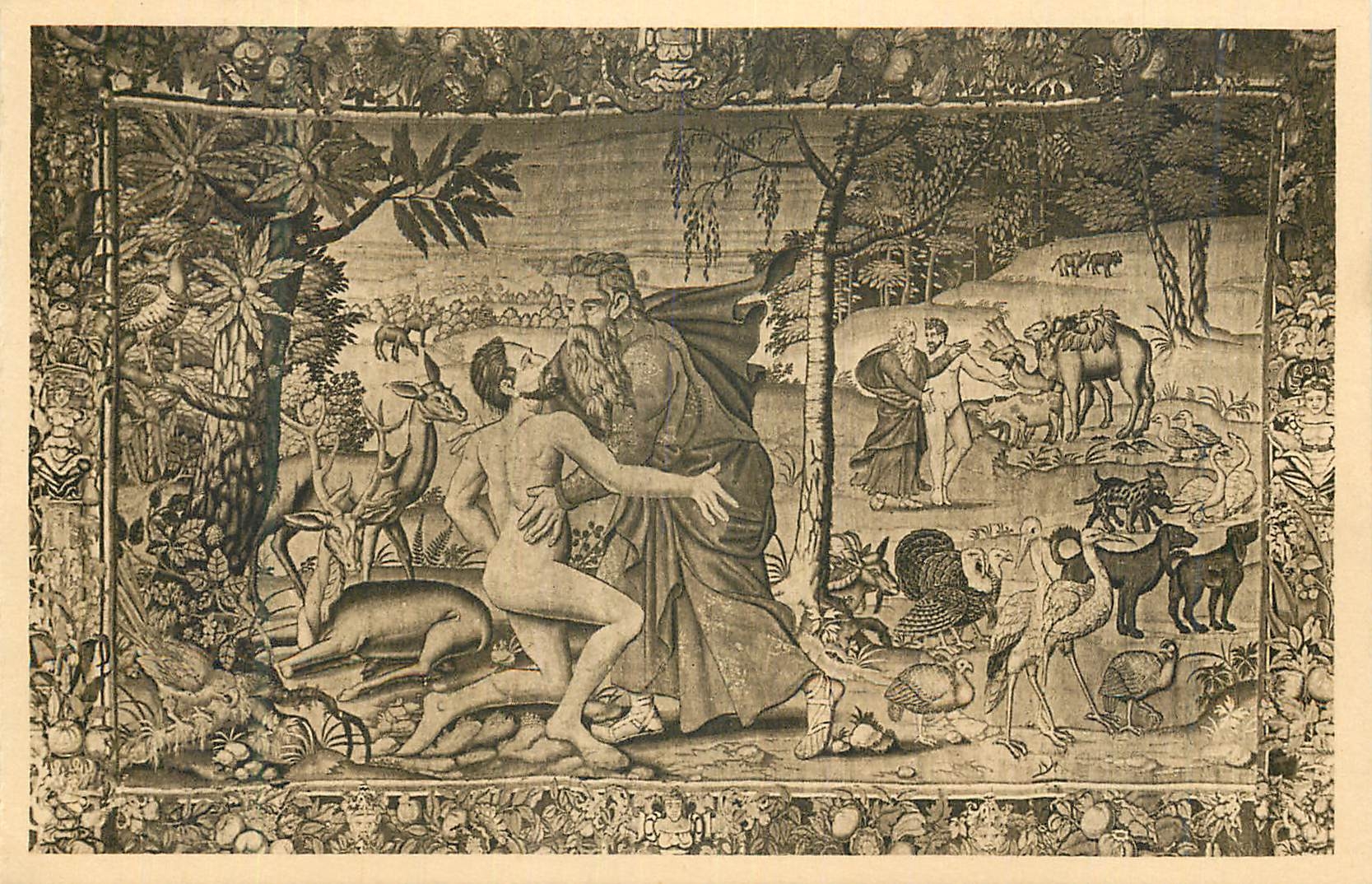 CPA Chateau de Langeais Tapisserie du XVI Creation de l homme 