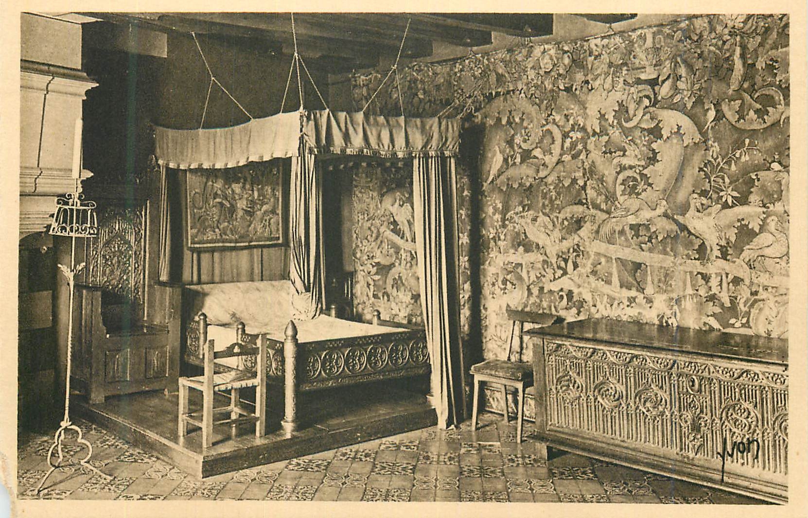 CPA Chateau de Langeais Chambre a coucher 