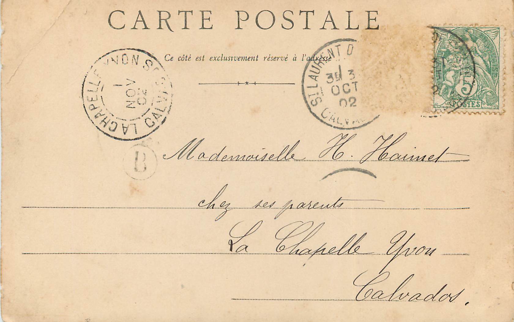 CPA Caen Hotel de Than rue St Jean (carte 1900) — Verso