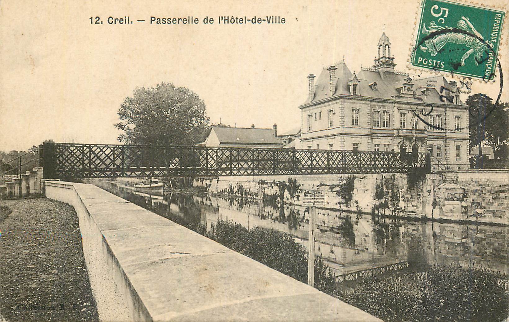 Creil — Passerelle de l'Hôtel-de-Ville — Carte postale n°12