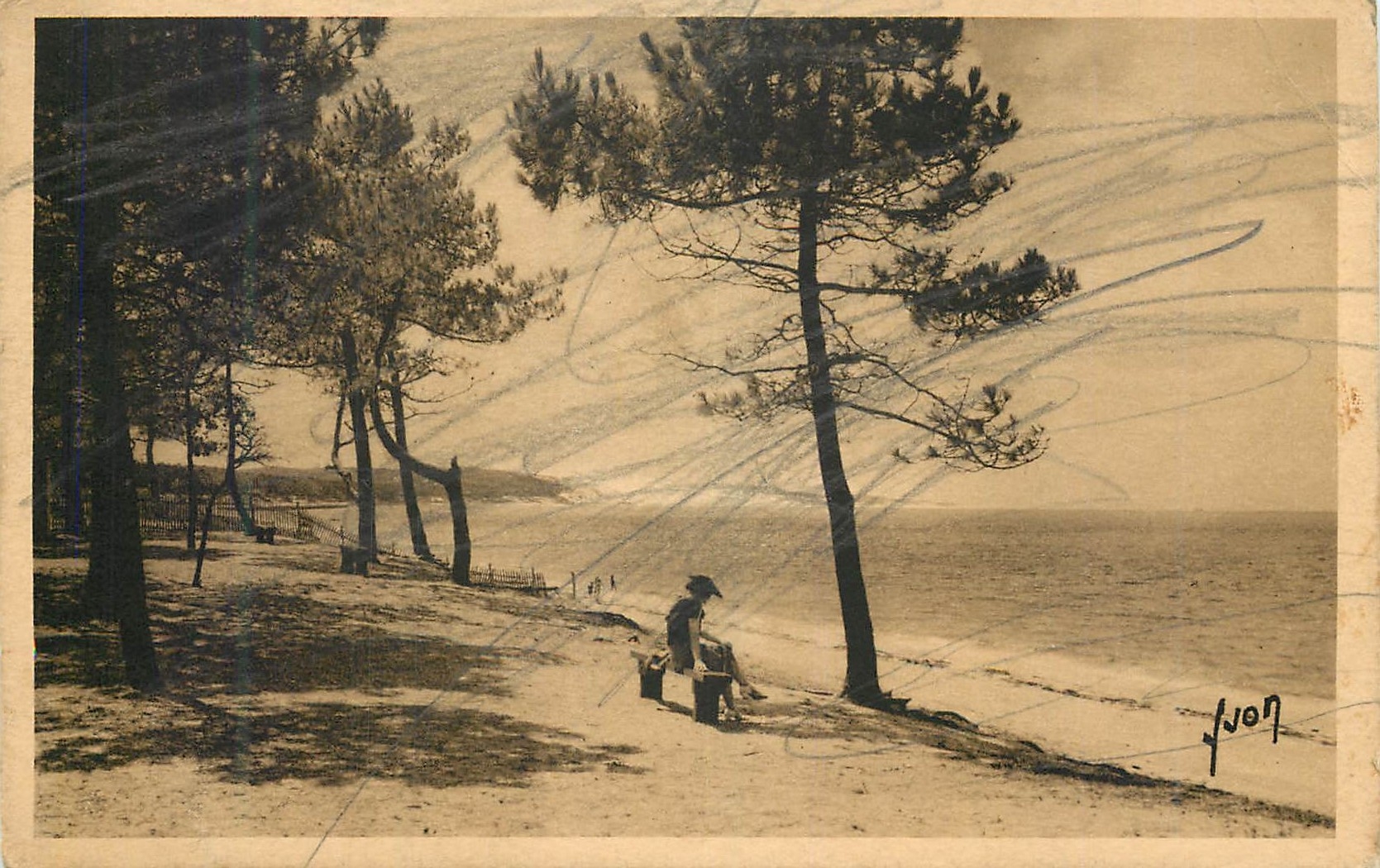 CPA Pyla sur Mer Gironde Vue sur la Grande dune