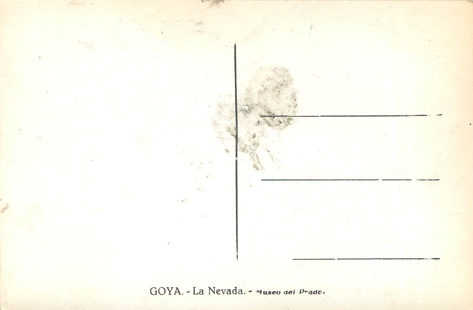 CPM Goya La Nevada Museo del Prado D32 — Verso