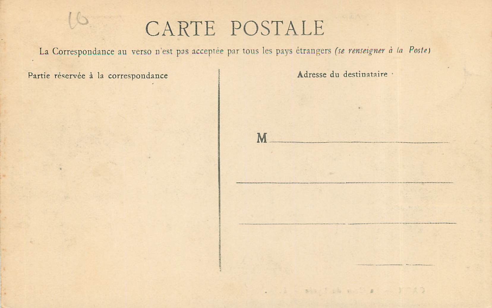 CPA Caen La Cour du Lycee  — Verso