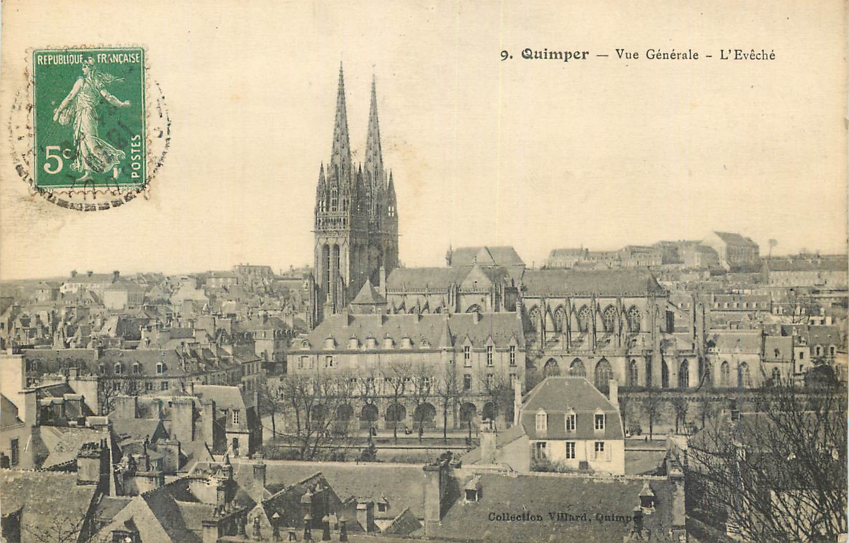 CPA Quimper Vue generale L Eveche 