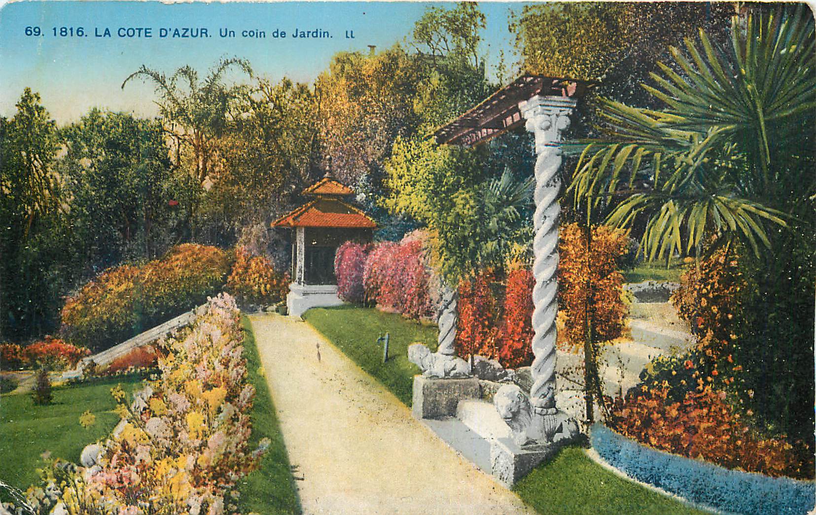 CPA La Cote d Azur Un coin de Jardin 