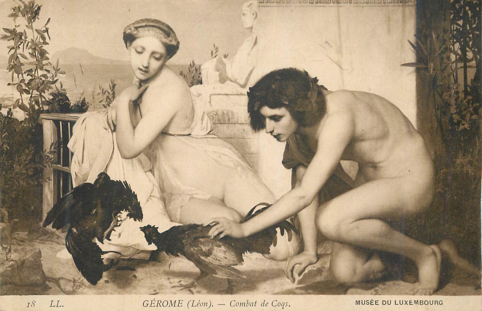CPA Gerome Leon Combat de Coqs Musee du Luxembourg 