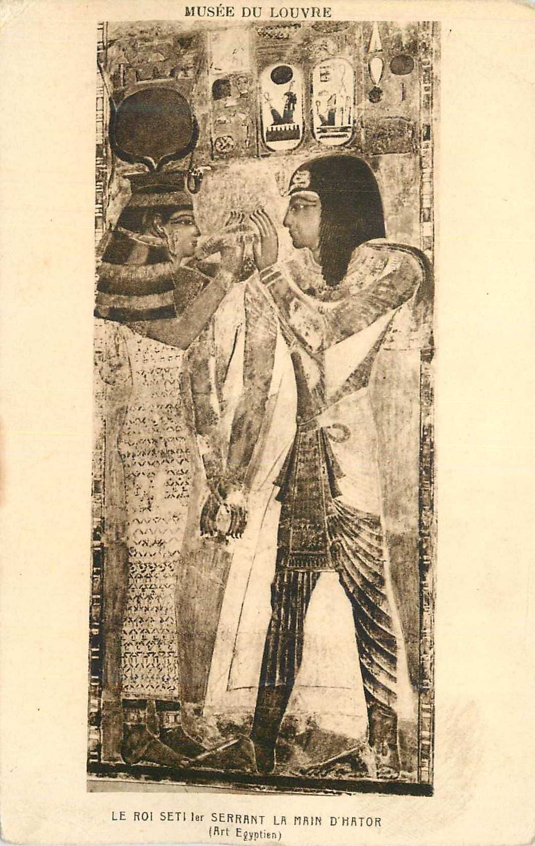 CPA Musee du Louvre Le roi Seti Serrant La Main d Hator 