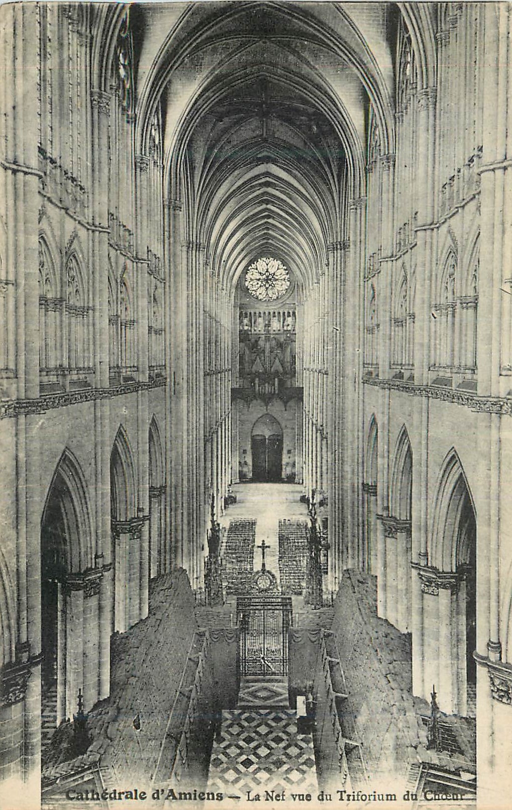 CPA Cathedrale d Amiens La Nef vue du Triforium du Choeur 