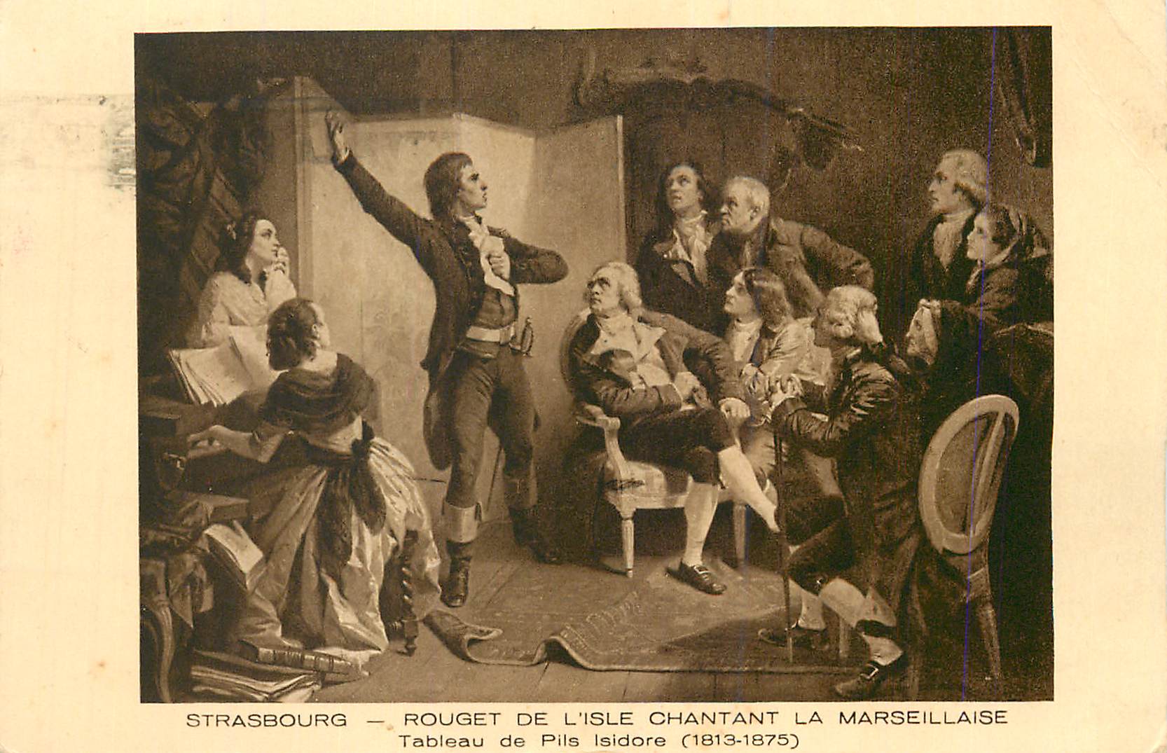CPA Strasbourg Rouget de L Isl Chantant La Marseillaise Tableau de Pils Isidore 