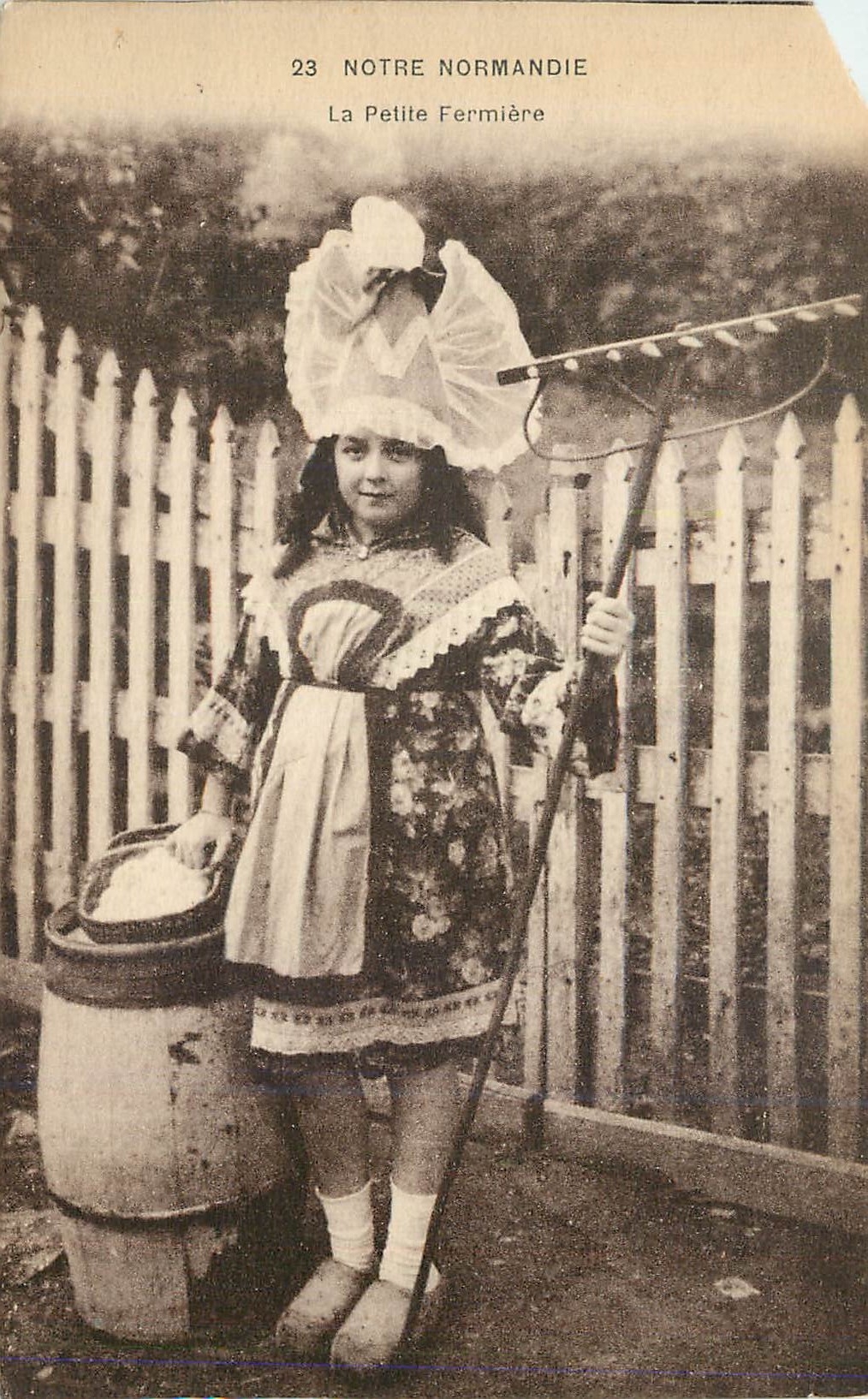 CPA Notre Normandie La Petite Fermiere Folklore
