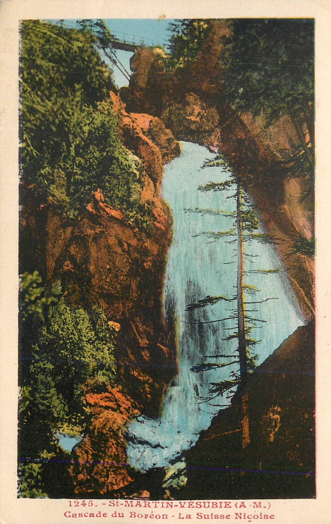 CPA St Martin Vesubie AM Cascade du Borcon La Suisse Nicoise 