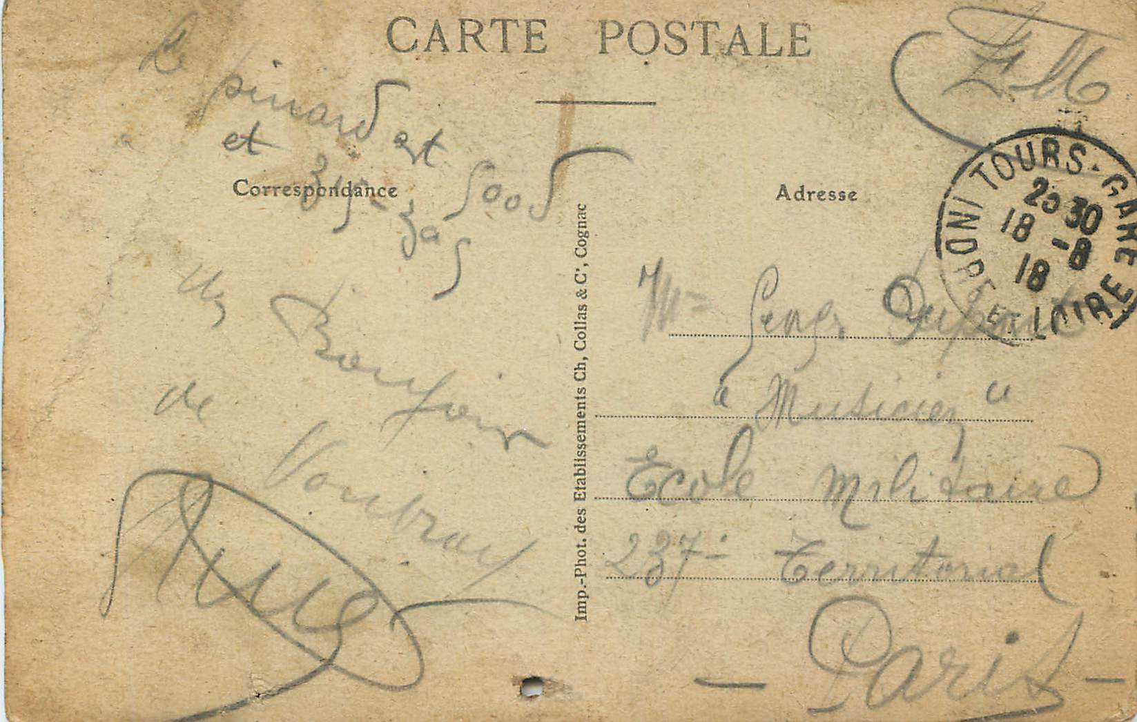 CPA Vouvray L et L Crepuscule sur la Cisse  — Rückseite