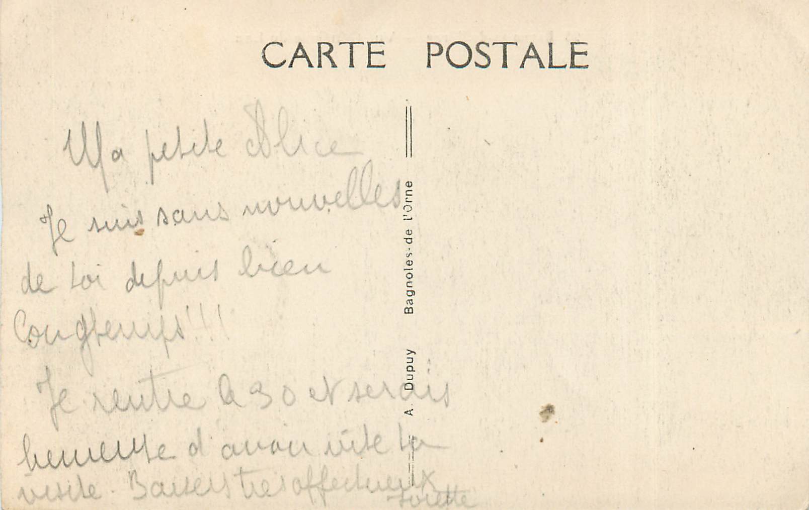 CPA Bagnoles de l Orne Vue generale du Lac  — Rückseite