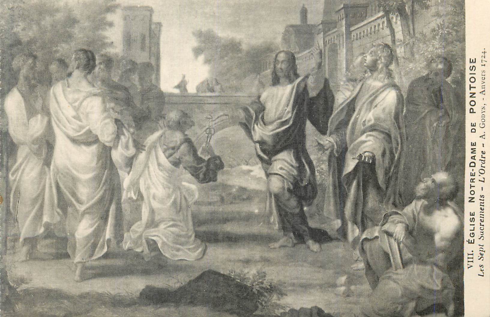 CPA Eglise Notre Dame de Pontoise Les Sept Sacrements L Ordre 