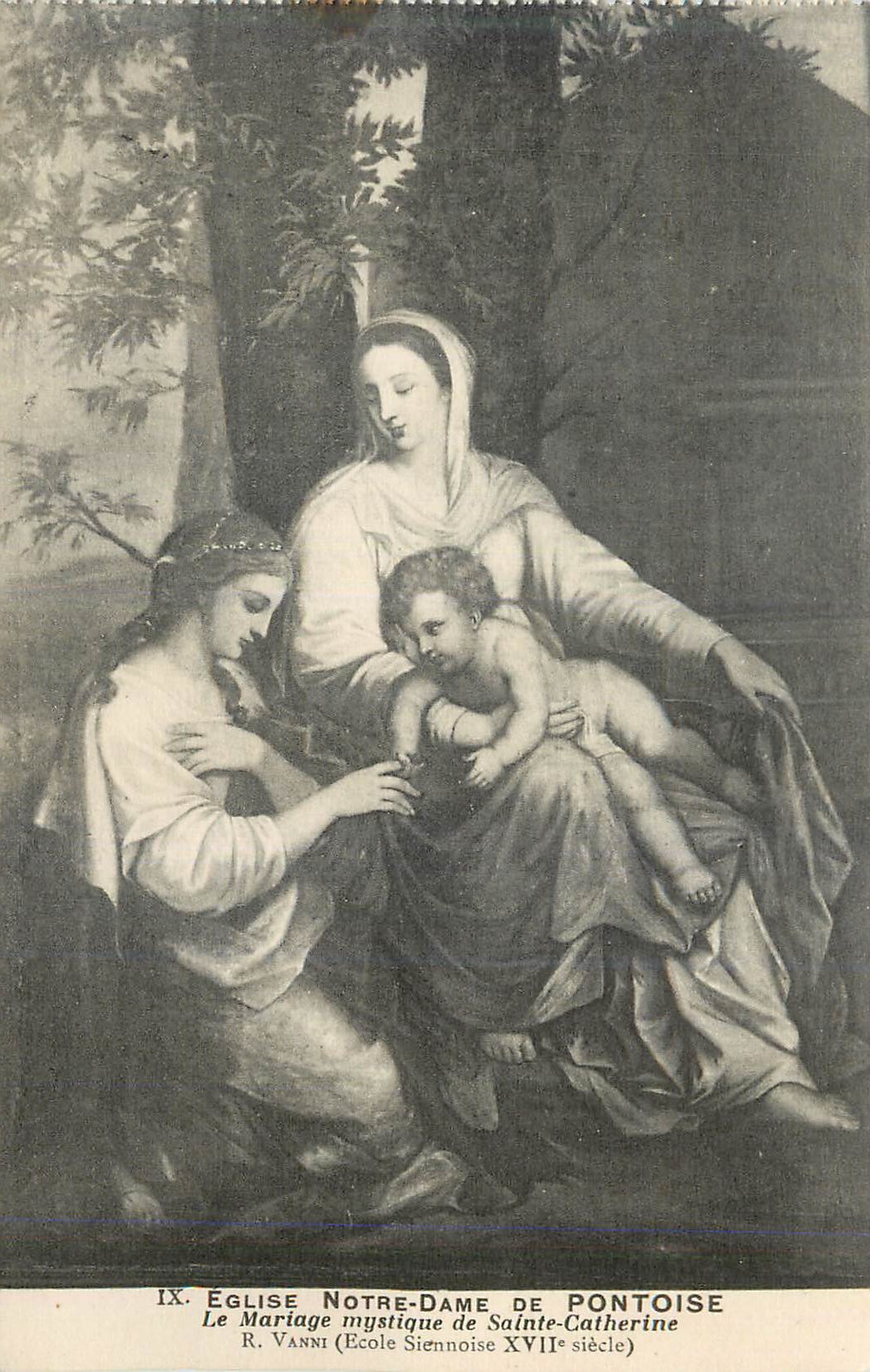 CPA Eglise Notre Dame de Pontoise Le Mariage mystique de Sainte Catherine 
