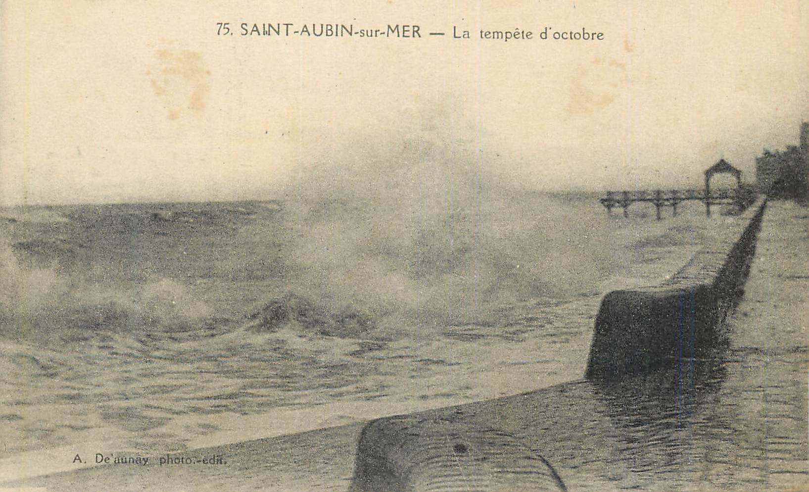 CPA Saint Aubin sur Mer La tempete d octobre 