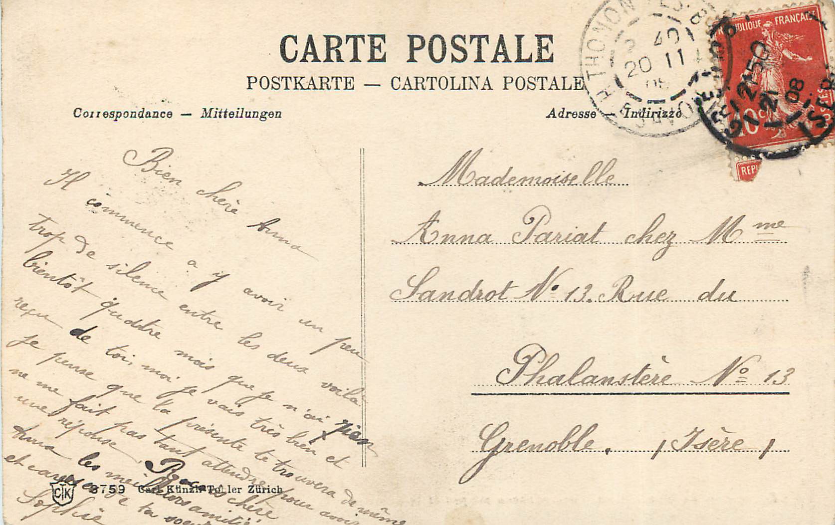 CPA Ascension du Mont Blanc Les roches rouges et le sommet   — Verso