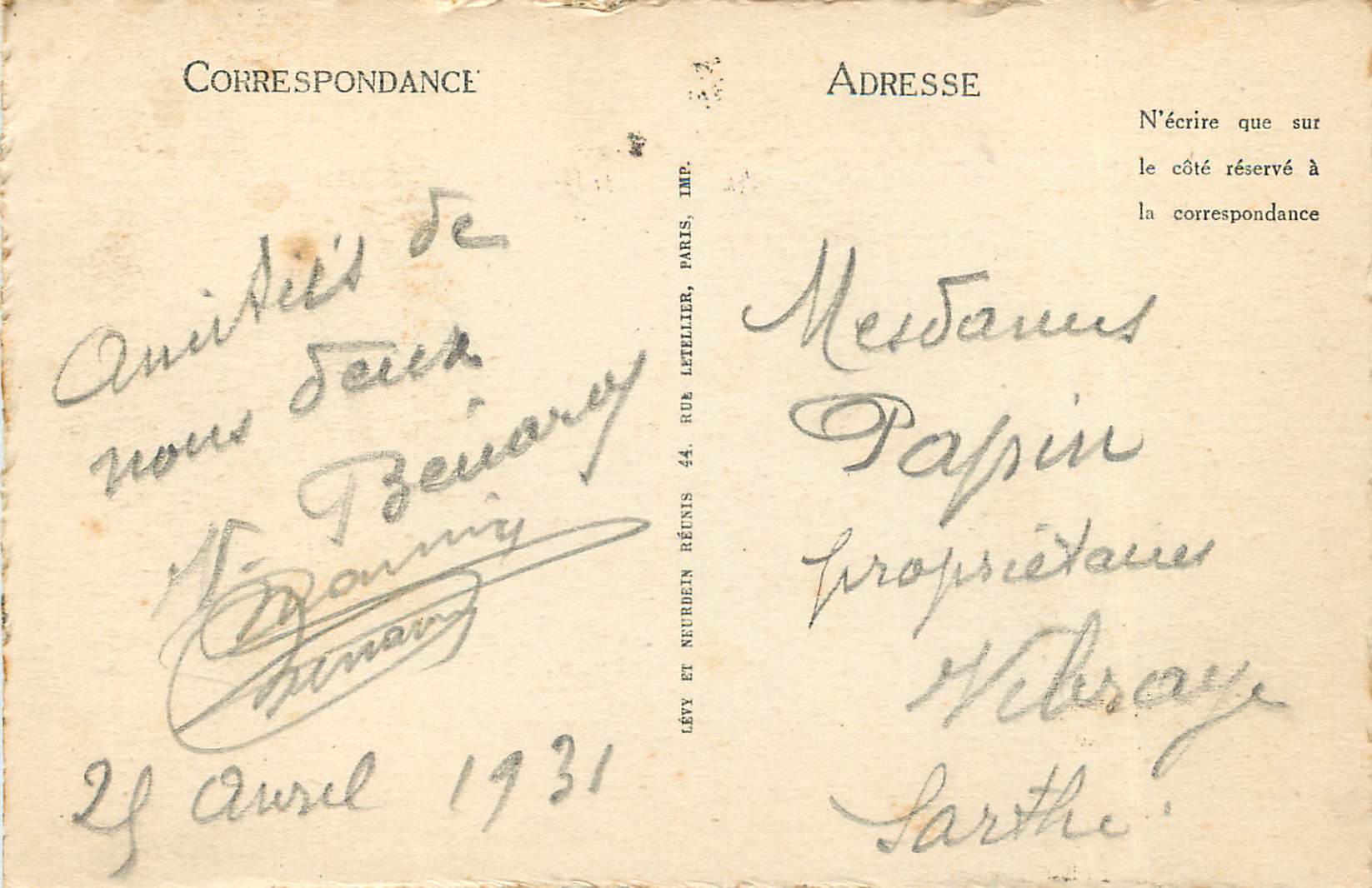 Vichy — Le Casino — Un coin de la Terrasse — LL. — Achterkant