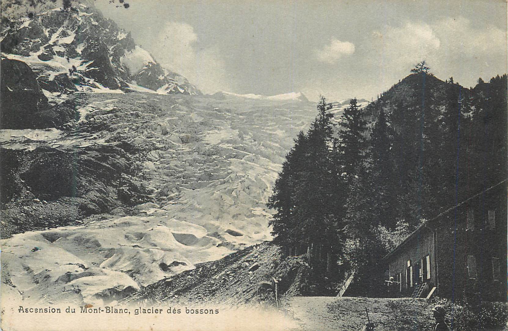CPA Ascension du Mont Blanc glacier de bossons 