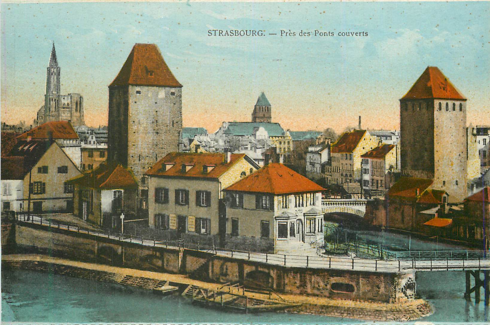 CPA Strasbourg Pres des Ponts couverts 