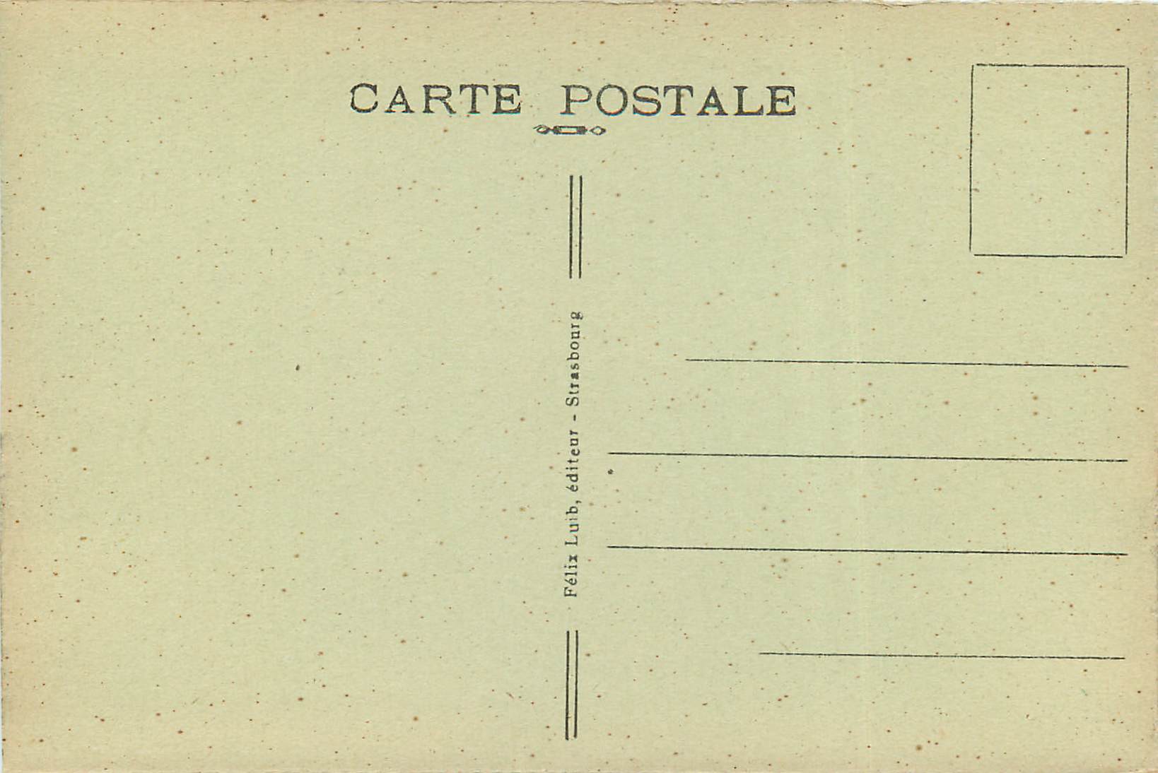 CPA Strasbourg Avenue de la Liberte  — Rückseite