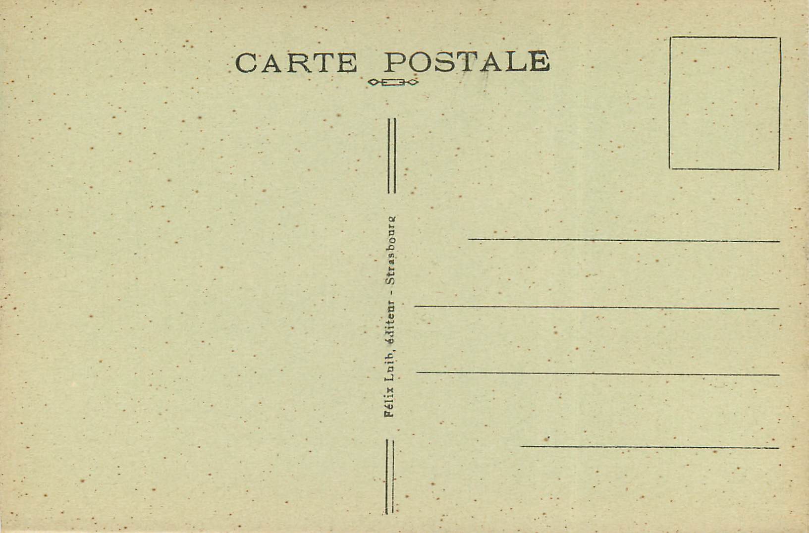 CPA Strasbourg Orangerie  — Rückseite