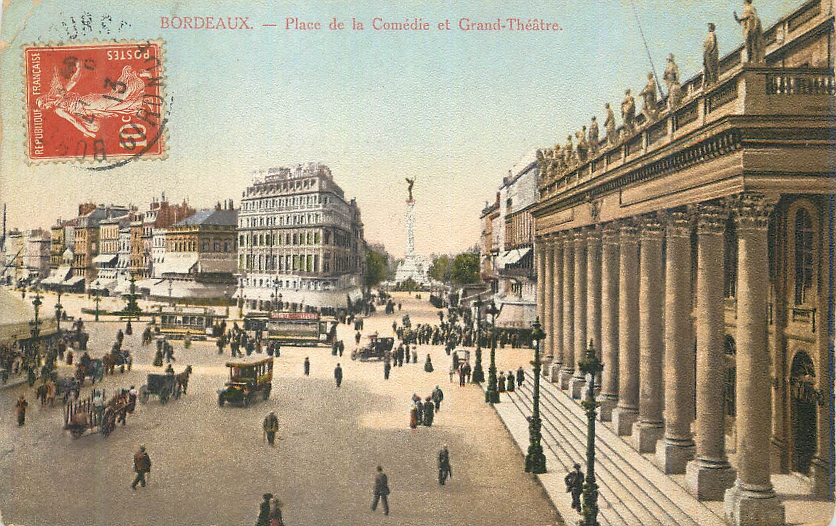 CPA Bordeaux Place de la Comedie et Grand Theatre 