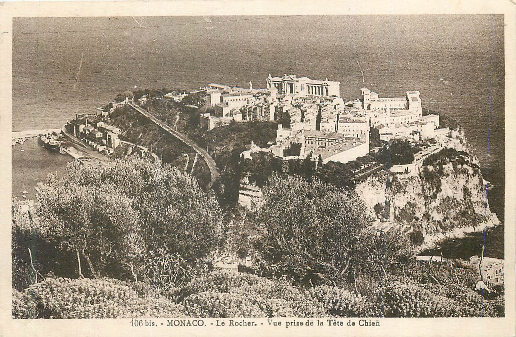 CPA Monaco Le Rocher Vue prise de la Tete de Chien 