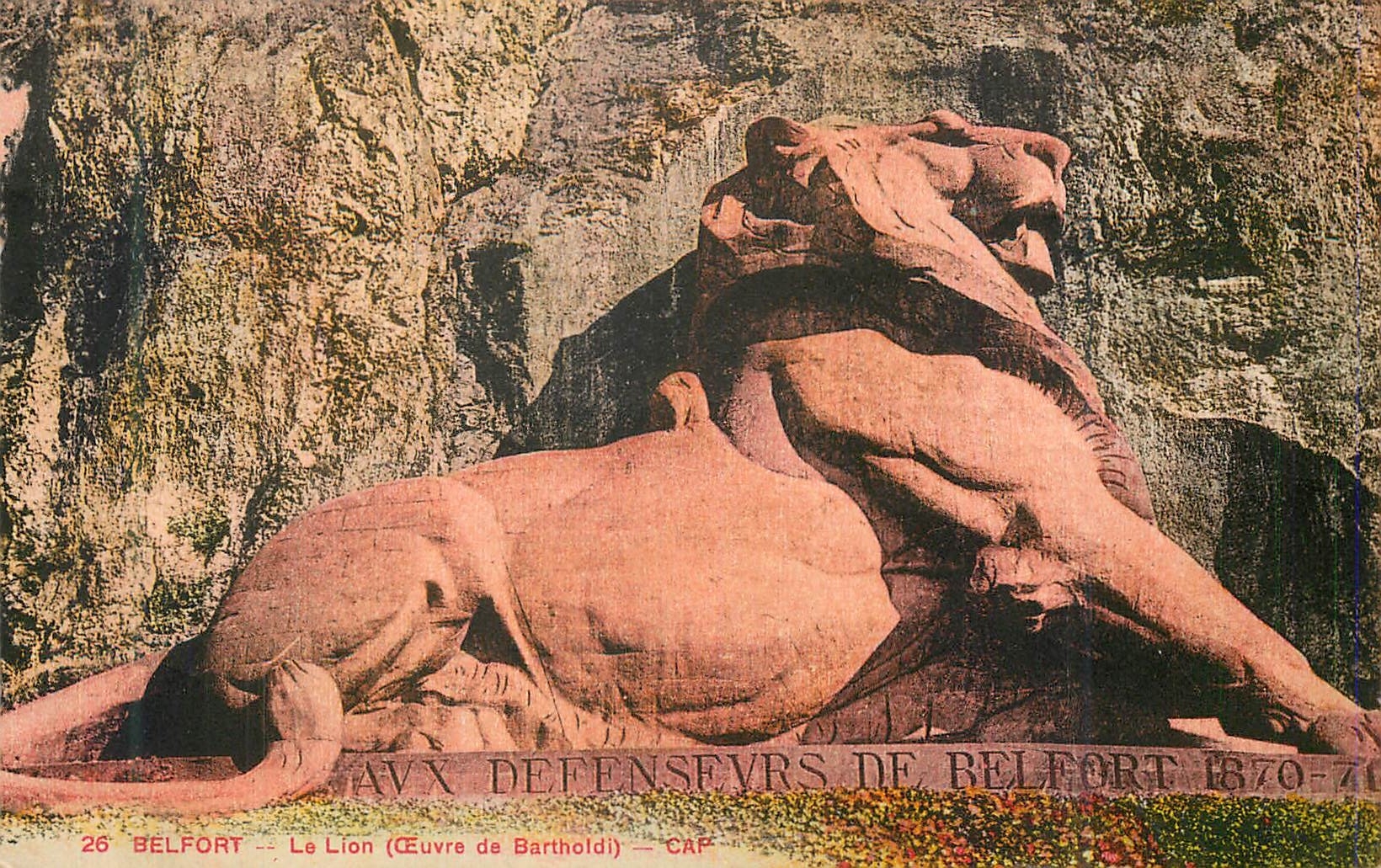 CPA Belfort Le Lion Ceuvre de Bartholdi