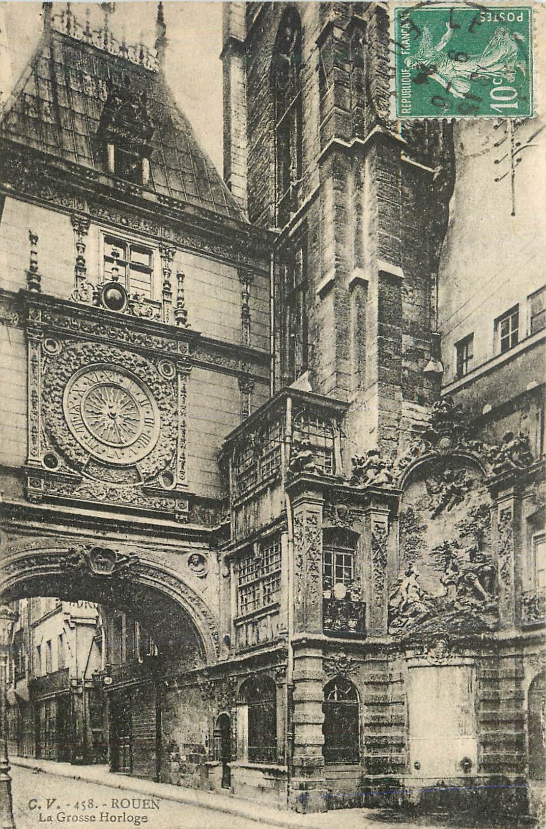 CPA Rouen La Grosse Horloge 