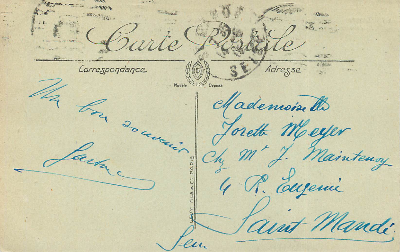 CPA Rouen Le Pont Bateau — Rückseite