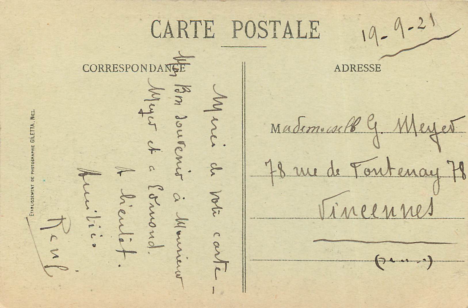CPA Monaco Vue generale de la Principaute  — Rückseite