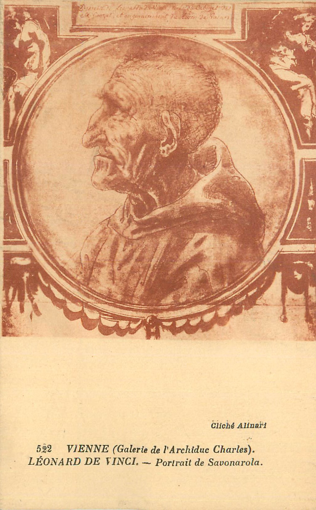 CPA Vienne Galerie de l Archiduc Charles Leonard de Vinci Potrait de Savonarola 
