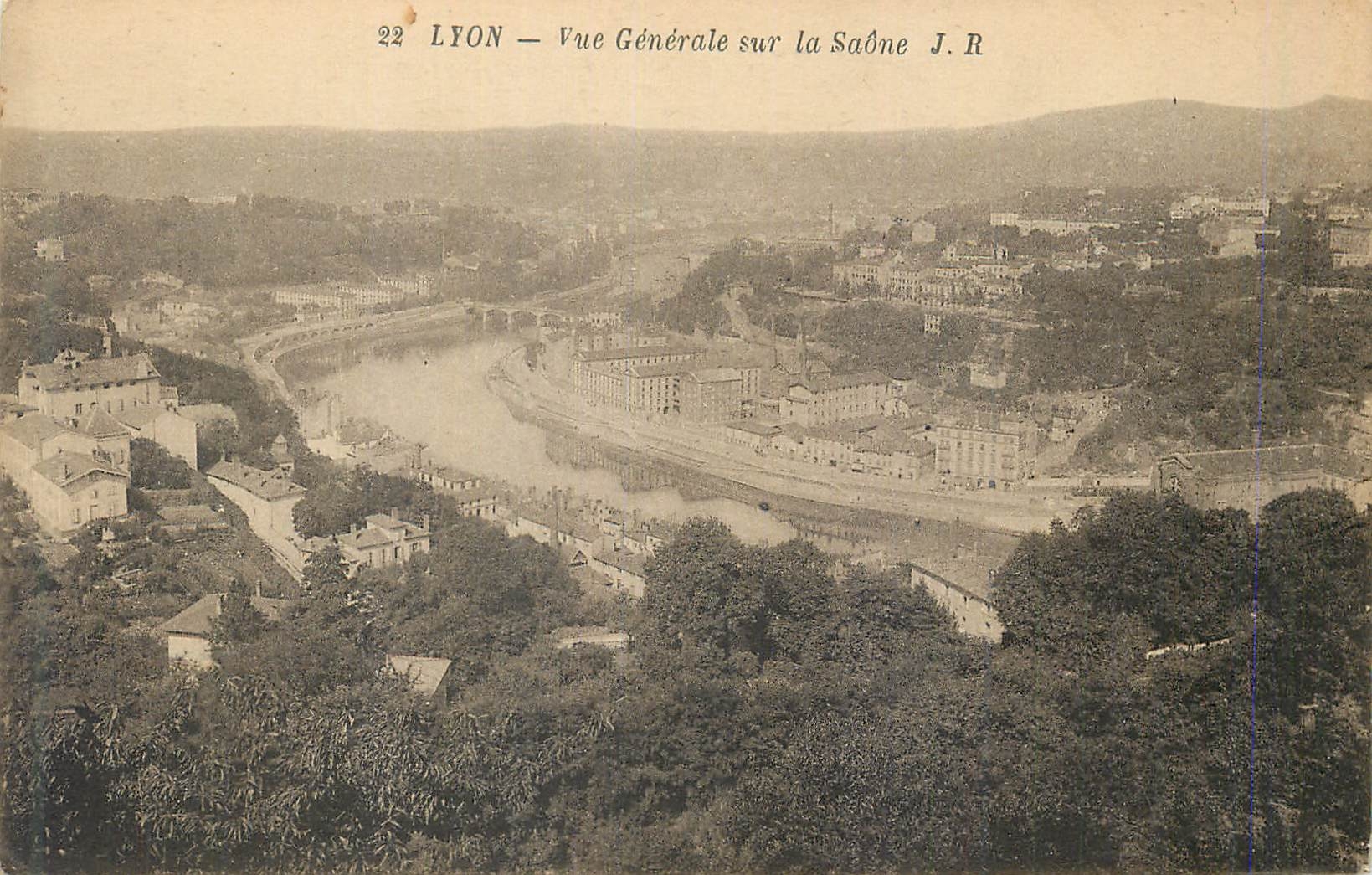 CPA Lyon Vue generale sur la Saone 