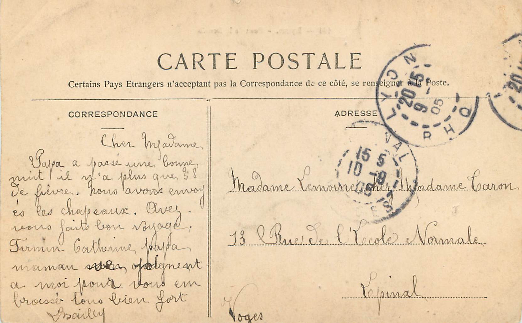CPA Lyon Pont de la Boucle  — Verso