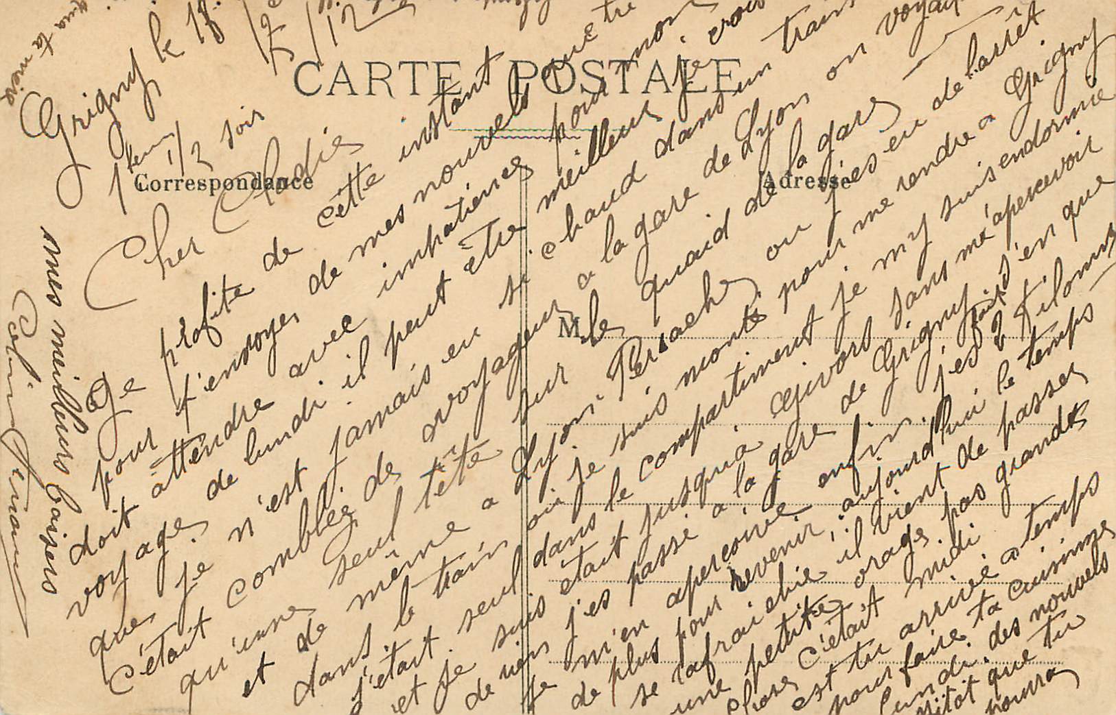 CPA Lyon Abside de Fourviere  — Verso