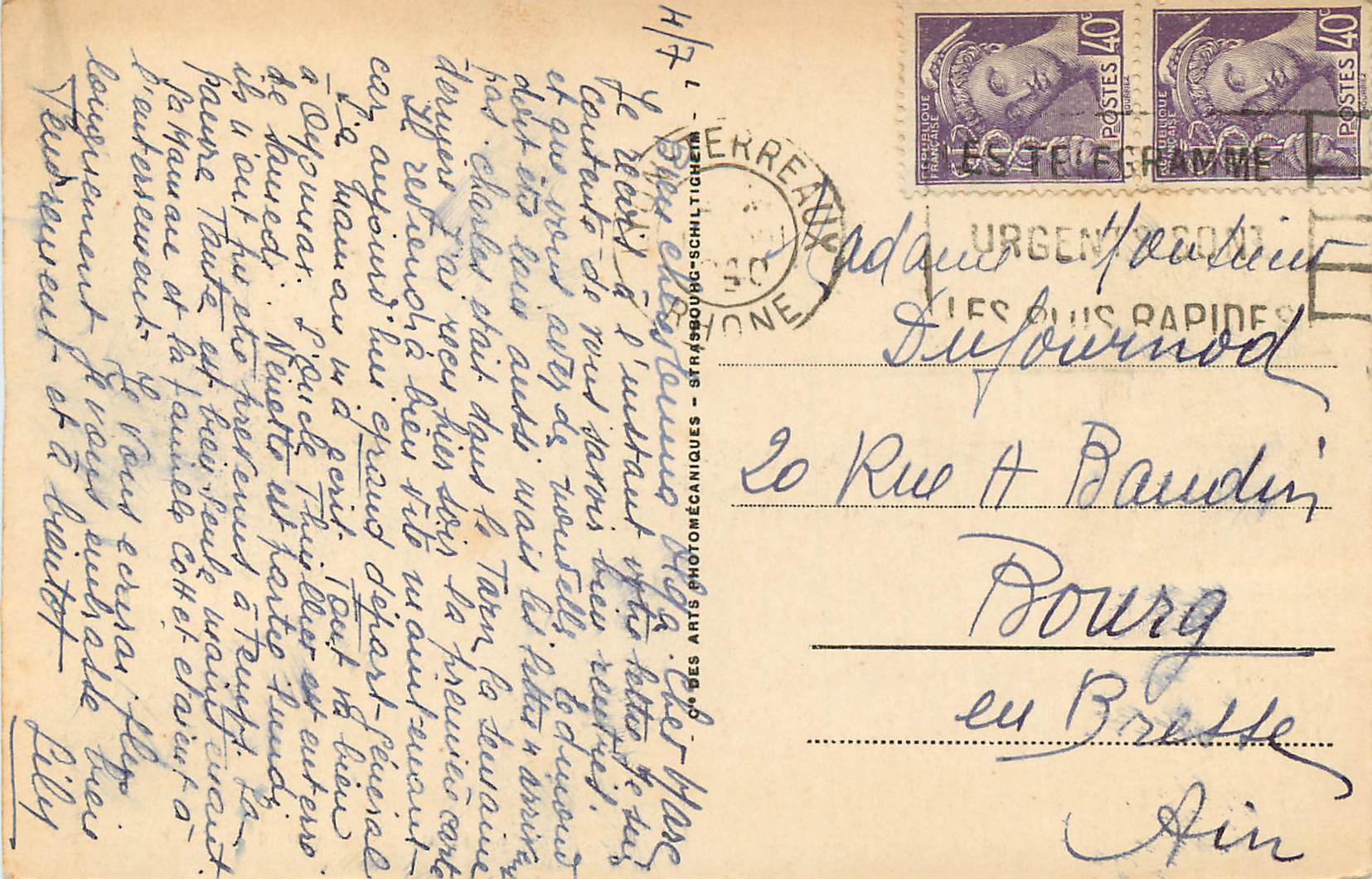 CPA Lyon Cathedrale St Jean et ND de Fourviere Publicite Le Progres — Verso
