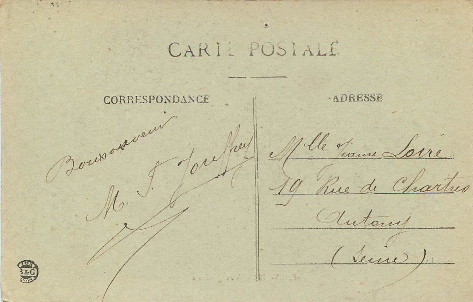CPA Lyon Vue generale  — Verso