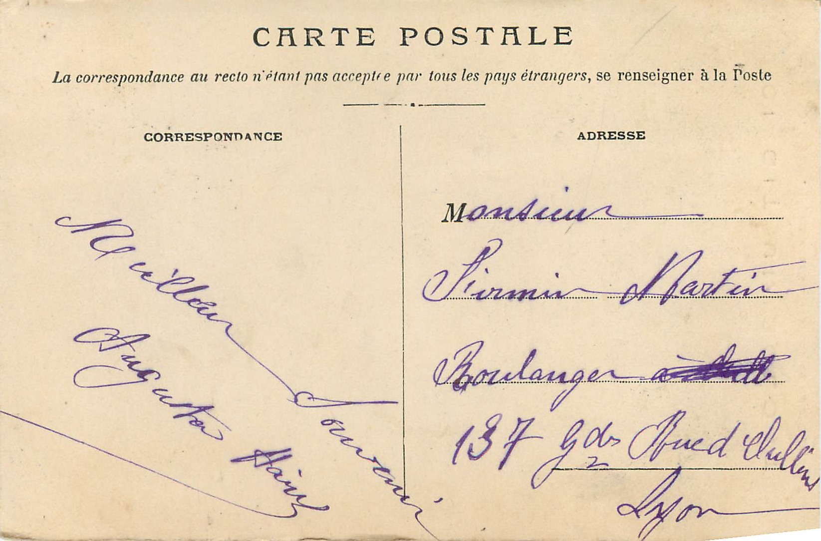CPA Lyon Interieur du Tombeau de Castellane  — Rückseite