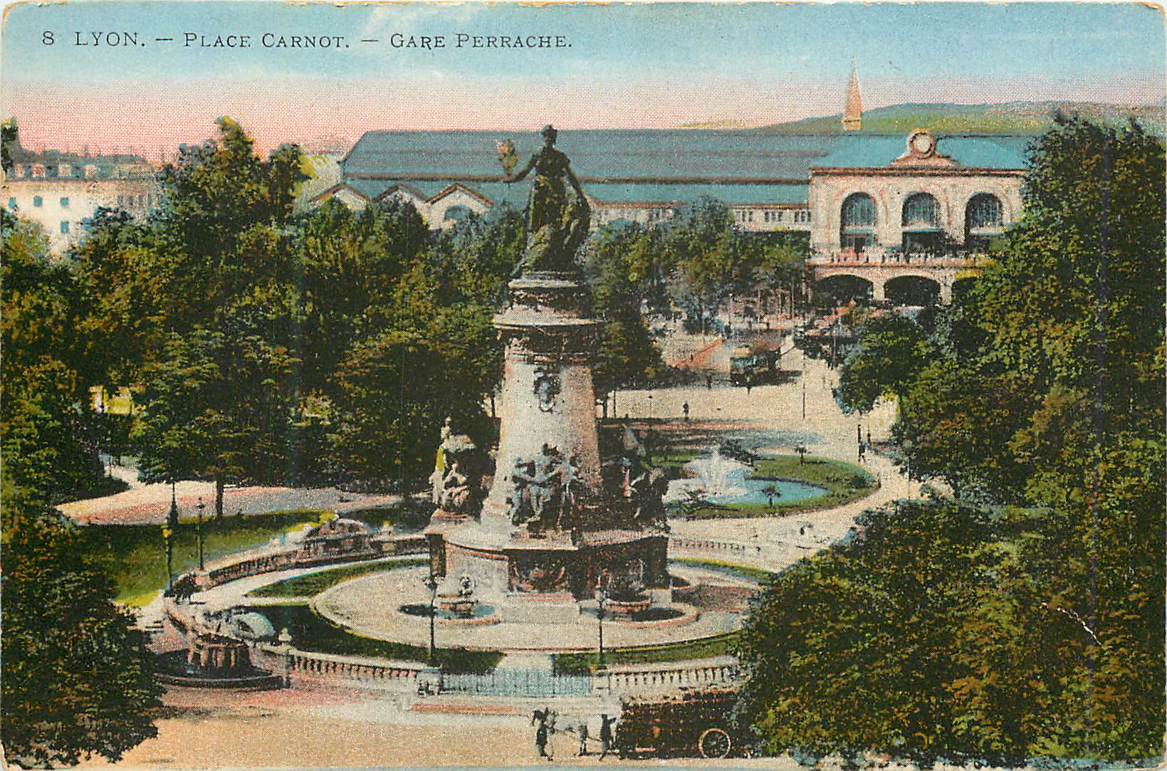 CPA Lyon Place Carnot Gare Perrache 