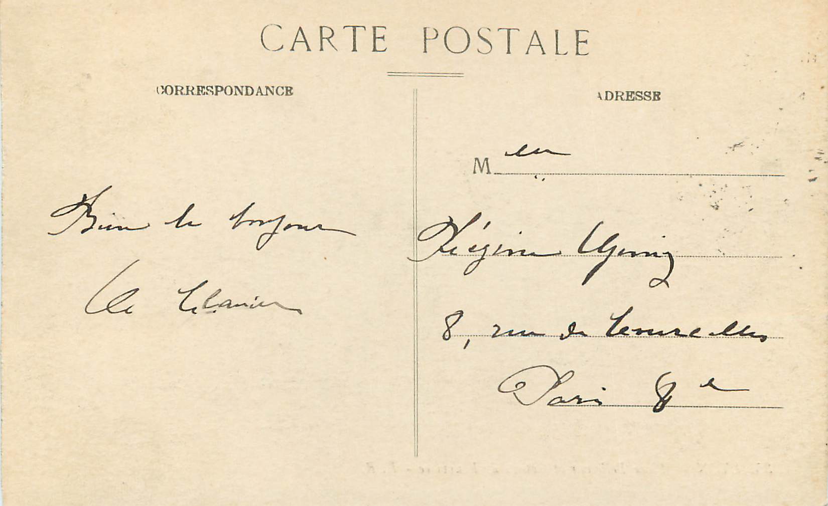 CPA Lyon Place Bellecour et Coteau de Fourviere  — Verso