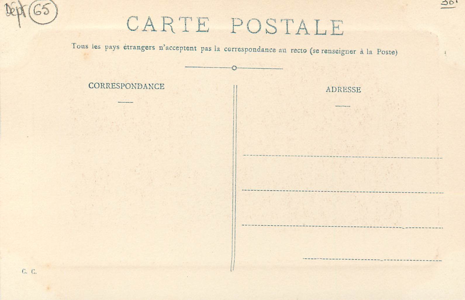 CPA Lourdes Vue generale  — Verso