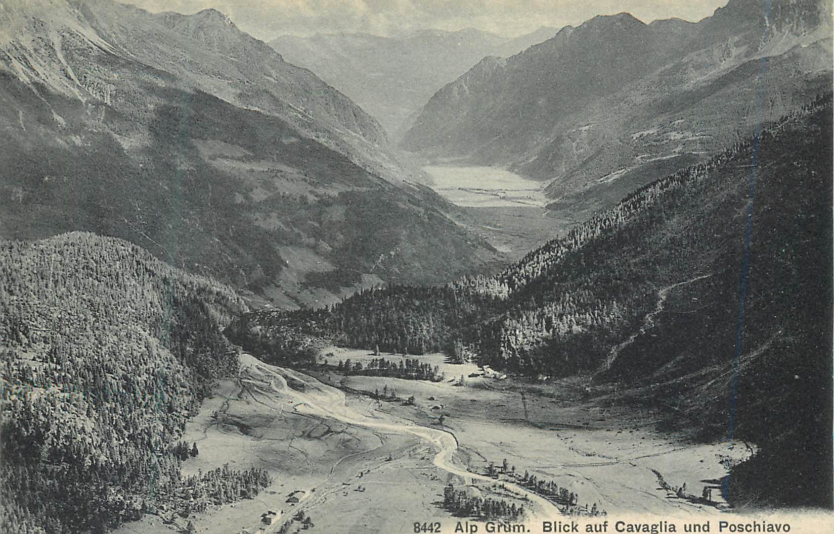CPA Alp Grum Blick auf Cavaglia und Poschiavo 